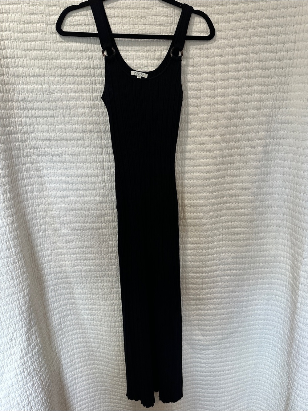 Z Supply Black Ribbed Tank Maxi Dress Sleeveless Bodycon